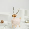 thumbnail image 4 of Wooden Reindeer Figurines for Christmas Decor Gold Tabletop Reindeer Statues Small Decorative Deer Figurines for Indoor Christmas Tabletop Mantle Decorations, 4 of 6
