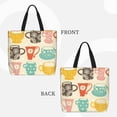 thumbnail image 3 of Naloa Vintage Cup Tote Bag for Women, Foldable Tote Bag With Zipper, Large Shoulder Bag, Top Handle Handbag for Travel, Work, Shopping, 3 of 9