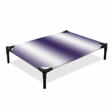 Purple Gradient Elevated Dog Bed Countryside Farmhouse Cooling Breathable Outdoor Raised Dog Cot Bed with Metal Frame Non-Slip Feet for Large Dog 28x22in
