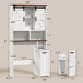 thumbnail image 5 of Farmhouse Over The Toilet Storage Cabinet with Pulley, Bathroom Storage Cabinet with Adjustable Shelf and Open Shelf for Bathroom, Restroom, Laundry, White Brown, 5 of 7