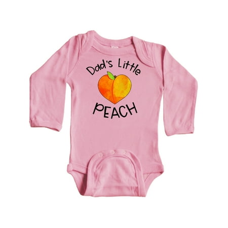

Inktastic Dad s Little Peach Cute Peach Heart Gift Baby Boy or Baby Girl Long Sleeve Bodysuit