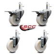 thumbnail image 2 of 4 Nylon Wheel Swivel 7/16 Inch Grip Ring Stem Caster Set 2 Total Lock Brakes, 2 of 2