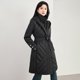 thumbnail image 2 of Chaqueta de plumón para mujer, abrigo de invierno para mujer, sencillo, de alta gama, con cinturones finos, prendas de vestir exteriores, gruesa, cálida, con capucha, de longitud media, para mujer, 2 of 4