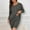 Dark Gray, variant on Loungewear Set for Women Crew Neck Drop Shoulder Top Elastic Waist Full Length Pants 2 Piece Sleepwear