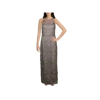 Js collection embroidered overlay illusion lace hot sale evening dress