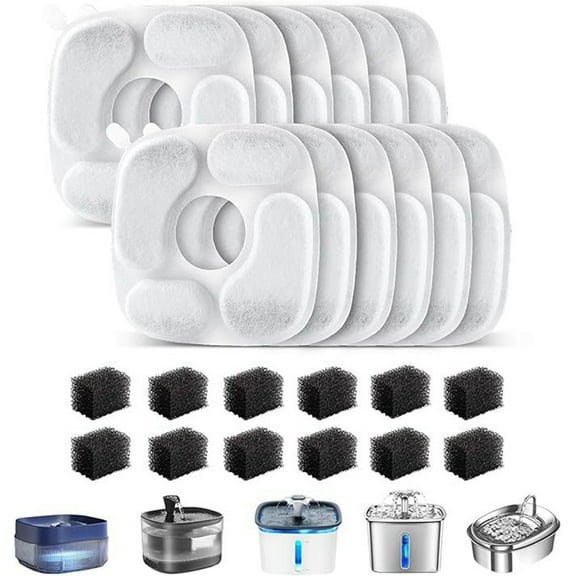 Cat Water Fountain Filter Pre-Filter Sponges for 95oz/2.8L Pet Fountain Automatic Pet Water Fountain Filters 12pcs 12pcs