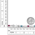 thumbnail image 6 of Gem Stone King 925 Sterling Silver London Blue Topaz and Red Created Ruby and Lab Grown Diamond Bracelet for Women | 4.41 Cttw | Gemstone November Birthstone | Oval 6X4MM | Length 7.25 inches, 6 of 6