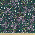 thumbnail image 2 of Navy Blue Upholstery Fabric by the Yard, Abstract Various Spring Summer Season Garden Daisy Bluebell Angelica Flowers, Decorative Fabric for DIY and Home Accents, Multicolor by Ambesonne, 2 of 5
