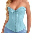 thumbnail image 3 of NMMUED Overbust Corset Tops for Women Corset Tops for Women Halloween Clothes for Women Medieval Corset Renaissance Corset Medieval Costume Women Womens Halloween Apparel Light Blue XS, 3 of 9