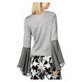 thumbnail image 2 of BAR III WOMEN'S FITTED BELL-SLEEVE CREW-NECK BLOUSE M/Silver, 2 of 2