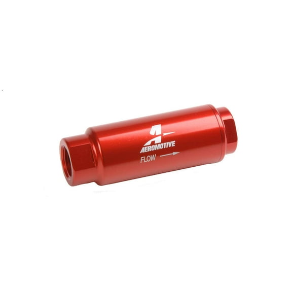 AEROMOTIVE 3/8 in NPT 100 Micron SS Series Red Fuel Filter P/N 12316