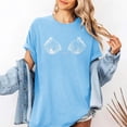 thumbnail image 2 of Wang6 Womens Plus Size Short Sleeve Tshirts Casual Seashell Printed Graphic Tees Summer Crew Neck Loose Fit Tops Light Blue S, 2 of 4
