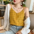 thumbnail image 2 of KOOYET Women Sleeveless Button Beach Casual Tank Vest Female Strap Chiffon Women Summer V Neck Plaid, 2 of 6