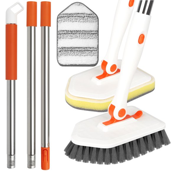 Cepillo de fregar MOSEN de mango largo 3 en 1 para limpieza de duchas