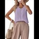 thumbnail image 2 of Camisetas de Sin Mangas para Mujer, Blusas Informales Holgadas con Cuello en V, Estilo Túnica, Color , Talla XXL, 2 of 9