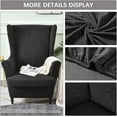 thumbnail image 6 of Topchances Jacquard Wingback Chair Slipcovers 2-Piece Stretch Spandex, Black, 6 of 7
