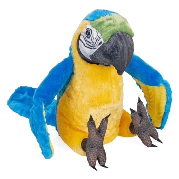 Wild Republic Artist Collection, Blue and Yellow Macaw, Gift for Kids, 15 inches, Plush Toy, Fill is Spun Recycled Water Bottles.
