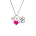 thumbnail image 2 of Delight Jewelry Resin Baseball - Hot Pink Heart Nurse Strong Zoe Necklace, 2 of 4