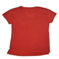 thumbnail image 2 of Modern Canvas Women's Short Sleeve Crochet Detail Top w/ Side Slits (Cherry, L), 2 of 2