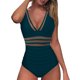 thumbnail image 3 of MKLEKYY Trajes De Baño Dama Women Mesh 1 Piece Swimwear Push Up Padded Bikini Swimsuit Training Athletic Swimwear Sport Shirred Tank Swimwear Vintage Bathing Suits, 3 of 6
