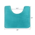 thumbnail image 4 of Clara Clark Bath Mat Bathroom Rug - Absorbent Memory Foam Bath Rugs - Non-Slip, Thick, Cozy Velvet Feel Microfiber Bathrug, Plush Shower, Toilet- Floor Bathmats Carpet - Teal - Contour Size 24"x20", 4 of 5