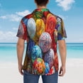 thumbnail image 6 of Bixox Men's Hawaiian Shirts Men's Colorful Hand Painted Easter Eggs Print Short-Sleeve Shirt-XX-Large, 6 of 8
