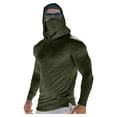 thumbnail image 2 of Puntoco Men's Performance Fishing Hoodie Shirt - UPF 50+ Sun Protection Long Sleeve Thumbholes Shirts with Neck Gaiter Army Green XL(XL), 2 of 3