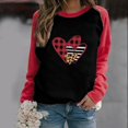 thumbnail image 2 of Prime Articles Livraison le Jour Même Femmes Décontracté Raglan Manches Longues Saint-Valentin Imprimé Chemise Chandail Hauts Blouse, 2 of 6