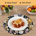 thumbnail image 4 of Coastal Round 13 Inch Placemats Set of 6, Summer Nautical Ocean Floral Shell Starfish Black HeatResistant Non Slip Place Mats for Dining Table, Wipeable Braided Kitchen Table Mats for Housewarming, 4 of 9