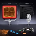 thumbnail image 2 of Nilight 3 Inch Cube Amber LED Pod Light Bar 20 W 1240LM Super Flood Screw-Less Offroad Driving Work Lights w/16AWG DT Wiring Harness Kit for Truck UTV 4x4 ATV Motorcycle, 2 of 9