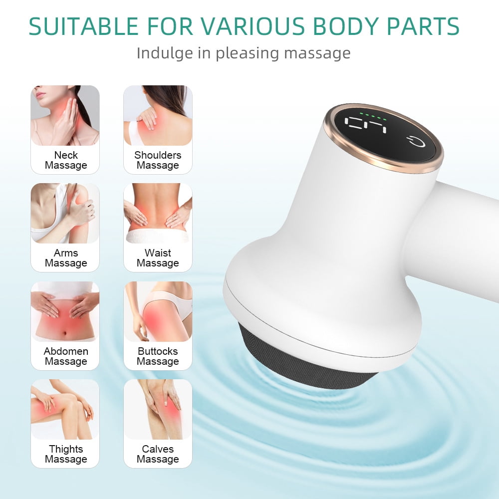 CNV Compact Home Massage Gun, 8 Replaceable Heads, 9 Speed Settings, USB Rechargeable for Neck, Back & Muscle Relief