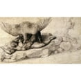 thumbnail image 3 of Michelangelo 18x12 Black Modern Framed Museum Art Print Titled - Punishment Of Tityus-2, 3 of 5