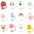 thumbnail image 1 of Straw Covers Cap,12pcs Straw Cover,6Pcs Straw Caps Covers - Straw Tip Cap Reusable Drinking Straw Toppers, Silicone Straw Plugs Reusable Cloud Shape Straw Protector (12pcs), 1 of 5