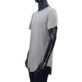 thumbnail image 2 of Camiseta de verano para hombre, cuello redondo, manga corta, dobladillo en arco, camiseta de algodón de color sólido Vogacara AP001550-00, 2 of 7