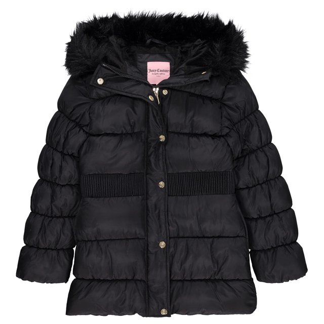 Juicy Couture Girl's Heavy Long Fur Hooded Parka Puffer Ja Juicy Couture Juicy Couture