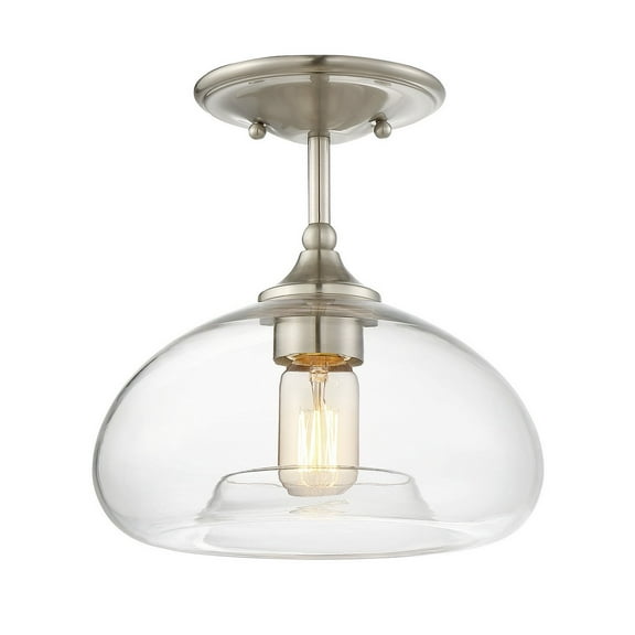Trade Winds Lighting Bubble 1-Light Semi-Flush in Brushed Nickel