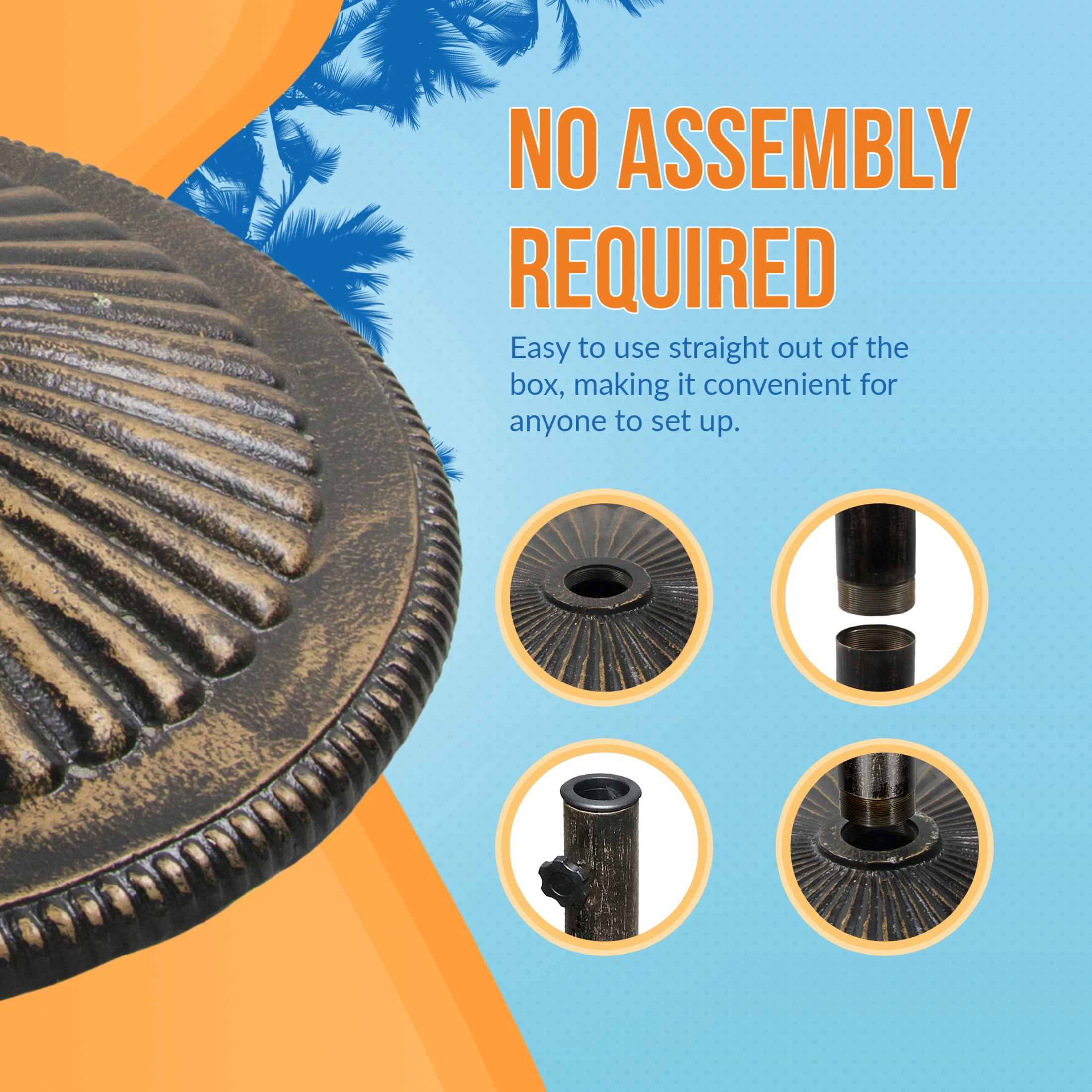 Island Umbrella 50-lb Classic Cast Iron Umbrella Base in Bronze