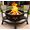 Black, variant on Winkalon 35 inch Fire Pit for Outside, Heavy Duty Wood Burning Fire Pits with Fire Poker, Outdoor Octagonal Firepit for Camping, Yard, Patio