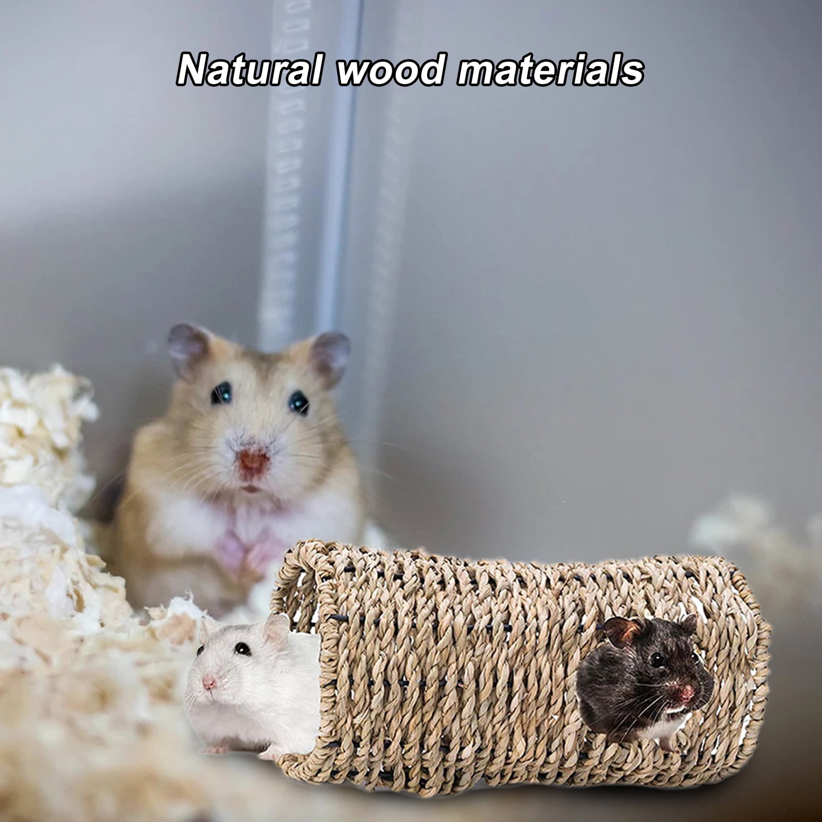 DOPI 7Pcs/Set Molar Toy Safe Eye-catching Wood Hamster Rattan Ball Toy Set for Small Animals