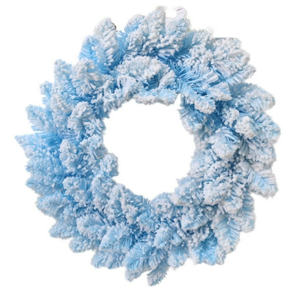 BNNG Pink Pine Flocked Christmas Wreath Artificial Snowy Fir Christmas Wreaths for Front Door Hanging Winter Holiday Wreath Christmas Decorations Indoor for Windows Fireplace Wedding Party Decor