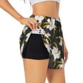 thumbnail image 2 of Haiem Lilies Flowers Women's 2 in 1 Running Shorts - Lightweight Athletic Workout Gym Yoga Breathable Sports Shorts Liner with Phone Pockets-XX-Large, 2 of 9