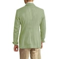 thumbnail image 3 of CharmCyan Men Blazer Jacket Notched Lapel Single Breasted Two Button Closure Long Sleeve Casual Suit Separate with Flap Pockets Light Green 3XL, 3 of 3