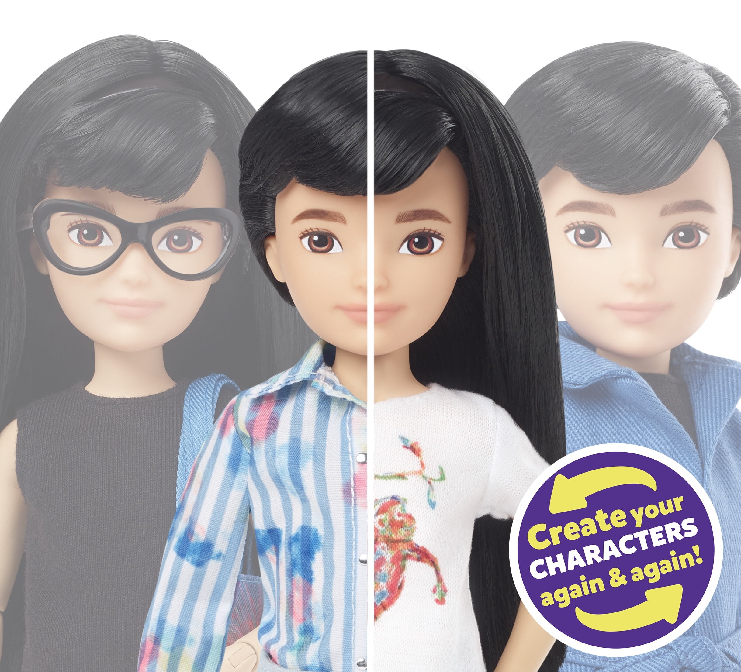 Creatable W Orld Deluxe Character Kit Customizable Doll, Black Straight Hair