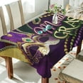 thumbnail image 4 of SKYSONIC Mardi Gras Tablecloth Waterproof Washable Polyester Square Table Cover Durable Tablecloth for Kitchen Dining Table Party Decor (60 X 108 Inch), 4 of 7