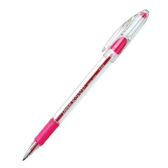 Pentel of America PENBK90P-24 RSVP Pink Fine Point Ballpoint Pen - 24 Each