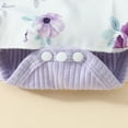 thumbnail image 6 of Onesies Sleeveless Ribbed Bowknot Floral Prints Bodysuits Dress Headbands Outfits Baby Onsies Purple 12 Months-18 Months, 6 of 6