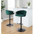 thumbnail image 2 of Claire Adjustable Bar Stool, Black Bar Stools, Bar Chairs, Swivel Bar Stools, Bar Stools Set of 2, Bar Height Stools Black, Gold Bar Stools (Black Metal, Green Velvet), 2 of 6