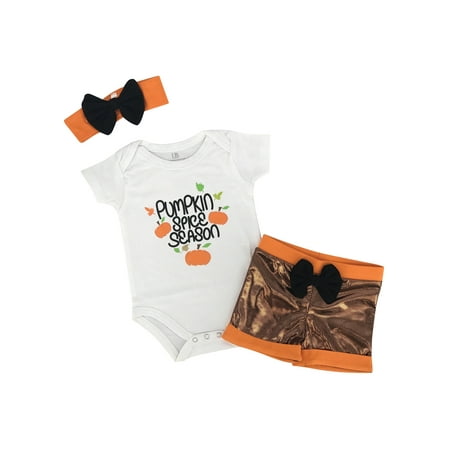 - Girls Pumpkin Spice Season Thanksgiving Layette Set (12 Months)
