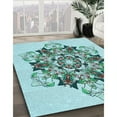 thumbnail image 3 of Ahgly Company Machine Washable Indoor Rectangle Transitional Light Aquamarine Green Area Rugs, 2' x 5', 3 of 7