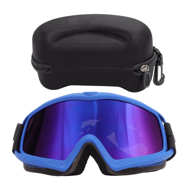 Gafas de sol para perros a prueba de viento a prueba de polvo protección UV gafas ajustables para mascotas para esquiar ciclismo viajes marco azul lente azul YUNYI BRAND Deportes